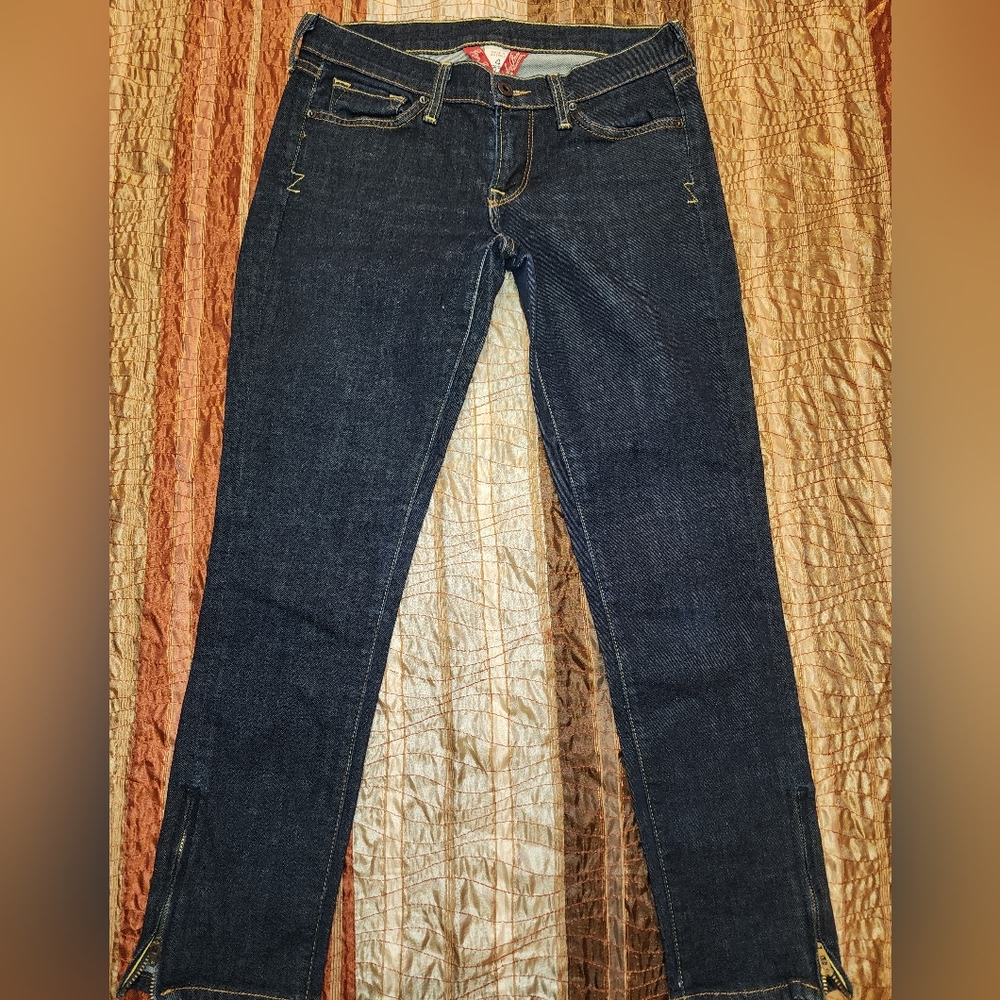 Lucky Brand Zoe Skinny/ankle Crop Dark Indigo Skinny Jeans. Size 4/27.